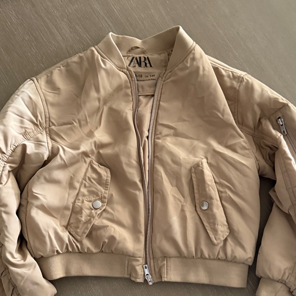 Zara Girls Beige Bomber Jacket